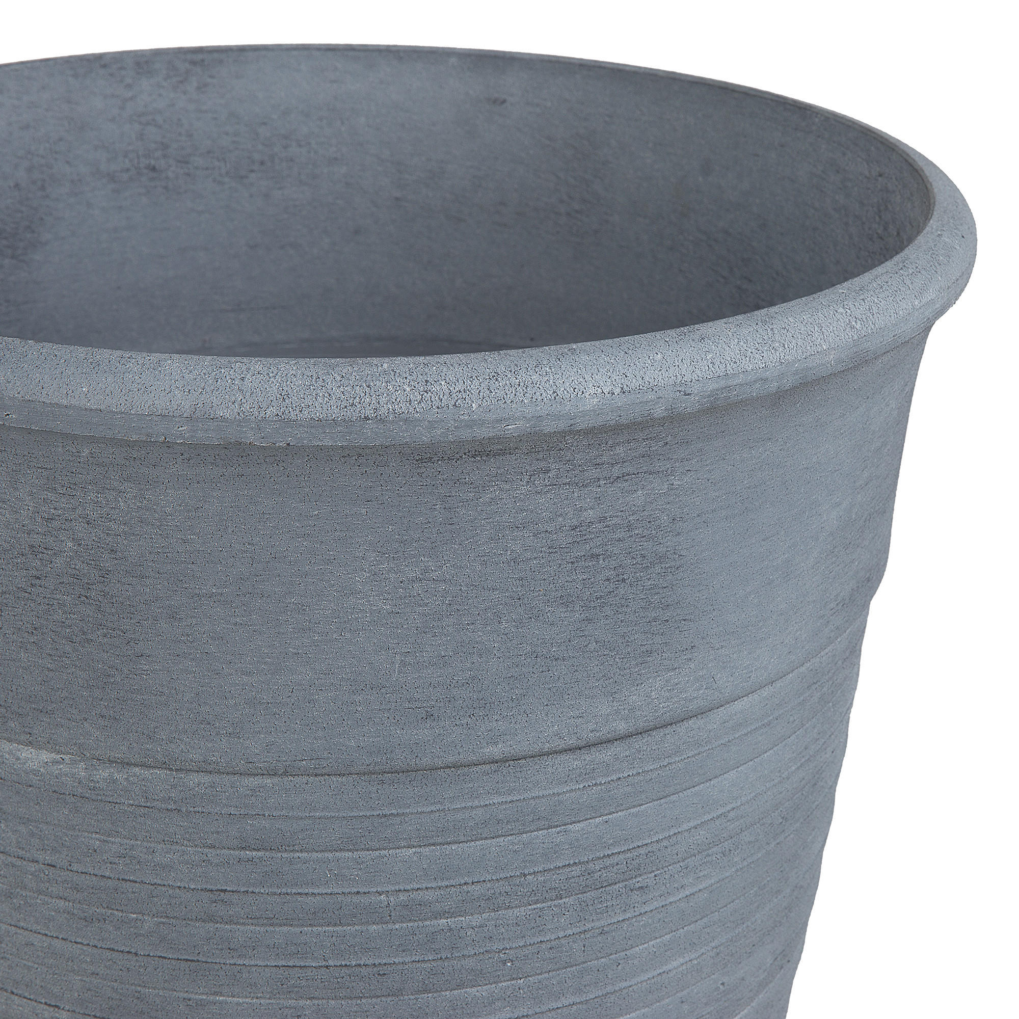 BLUMENTOPF grau rund 43/43/49 cm Katalima - Grau, Stein (49cm) - Beliani