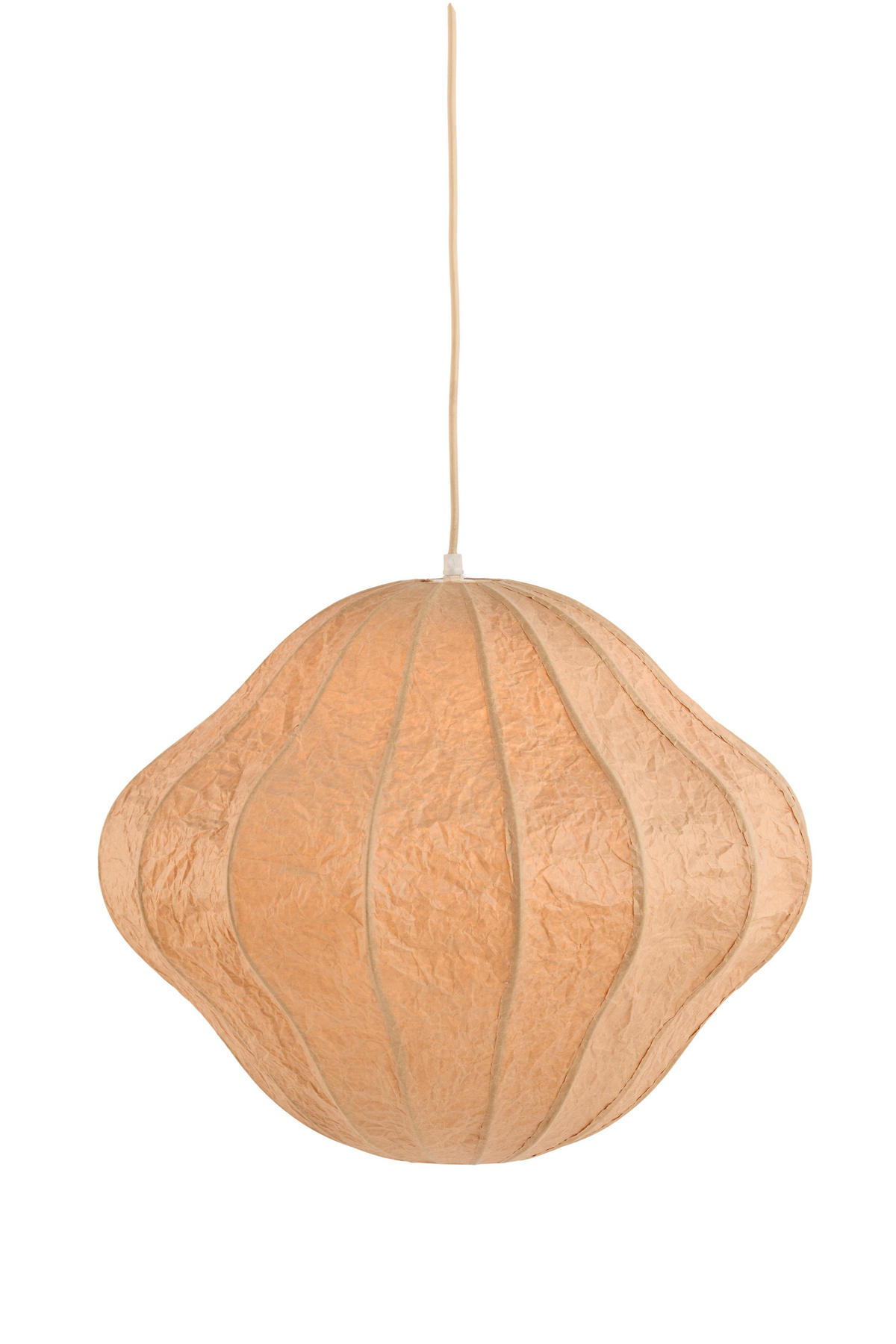HÄNGELAMPE Sukau Braun Ø50/40,5 cm - Hellbraun, Textil (50/50/40.5cm) - Light & Living