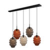 HÄNGELEUCHTE Echos 5-flammig Mehrfarbig Ø 25cm - Multicolor/Schwarz, Glas (25/25/28cm) - s.luce