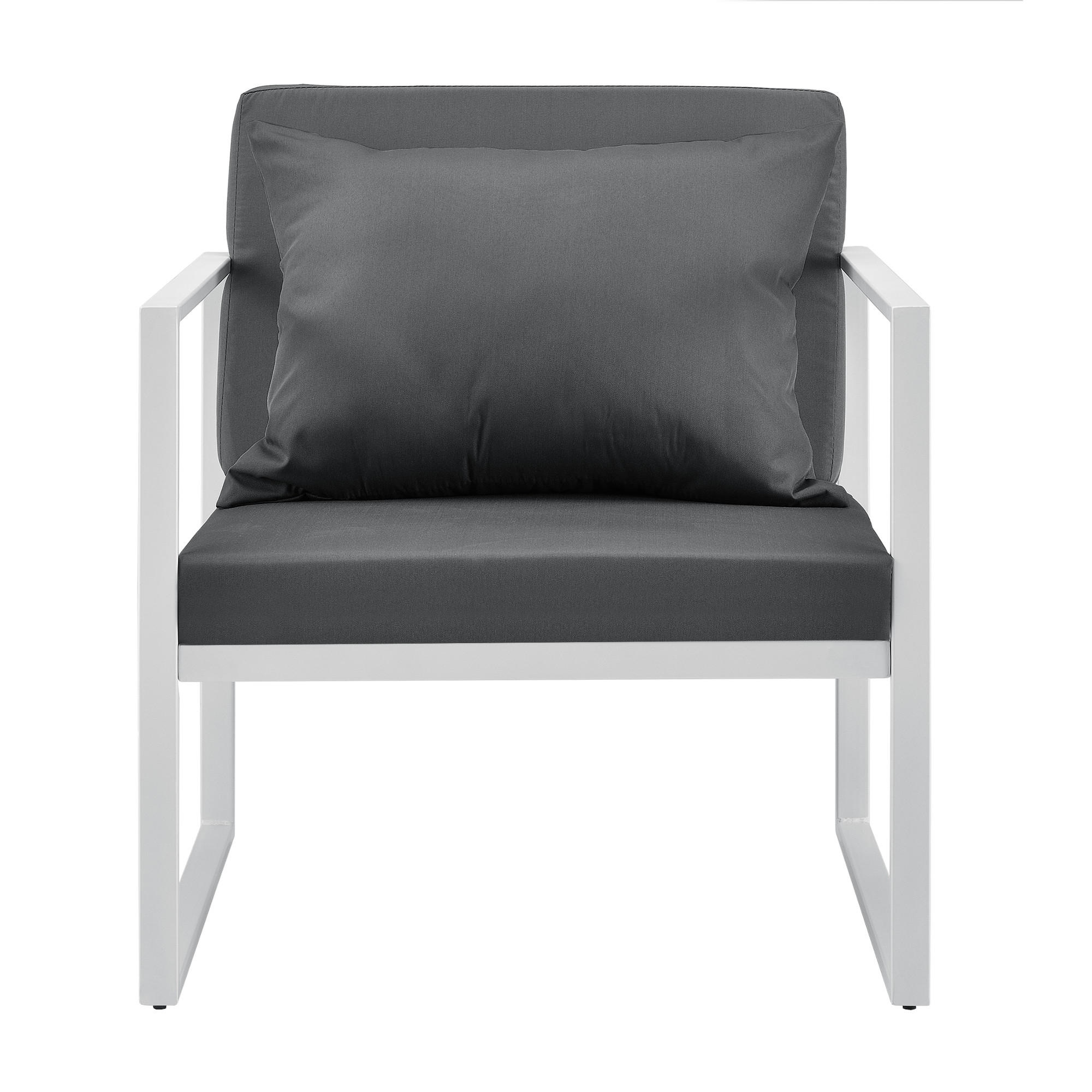 Thumbnail - casa.pro Gartenstuhl-Set, Weiß, Hellgrau, Metall, Textil, Füllung: Schaumstoff, 60x70x60 cm, Gartenmöbel, Gartenstühle, ...