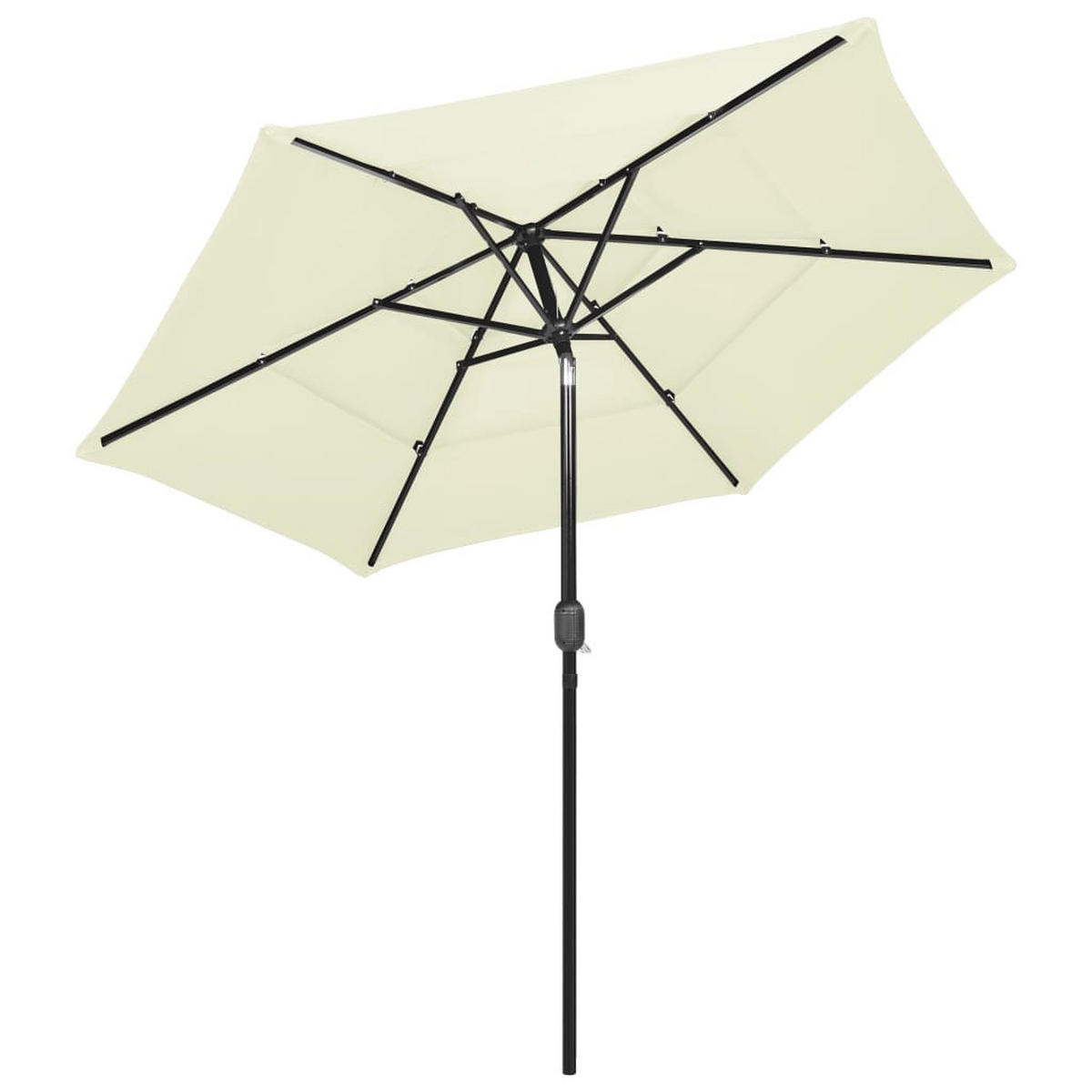 SONNENSCHIRM mit Aluminium-Mast 3-lagig Sandfarbe 2,5 m - Beige, Textil (250/250cm) - furnicato