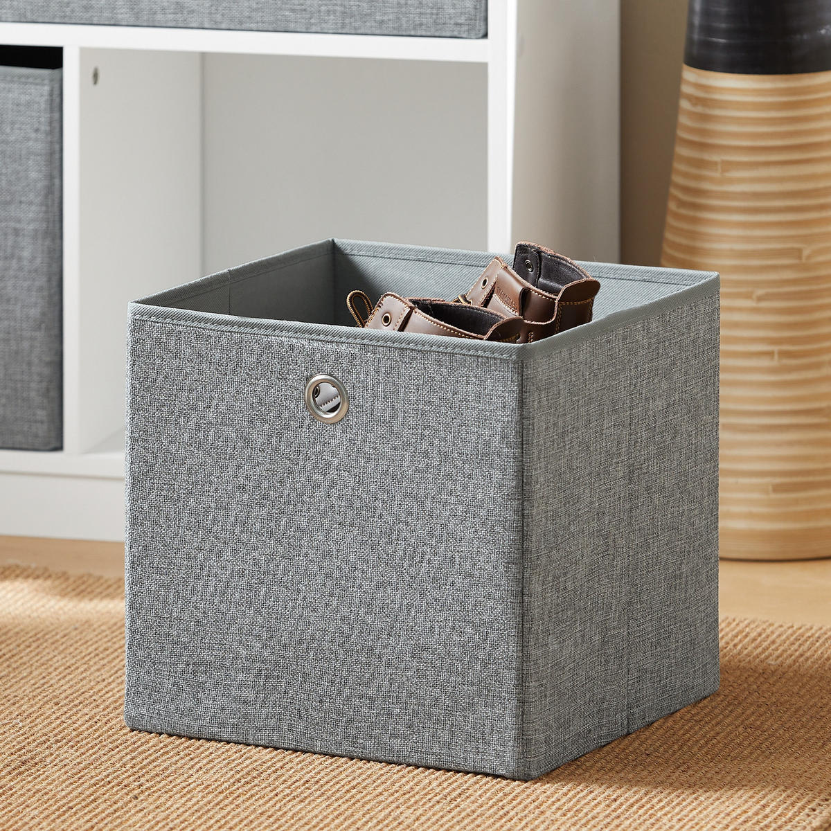 SCHUHBANK Grau - Weiß, Holzwerkstoff (68/45/32cm) - SoBuy