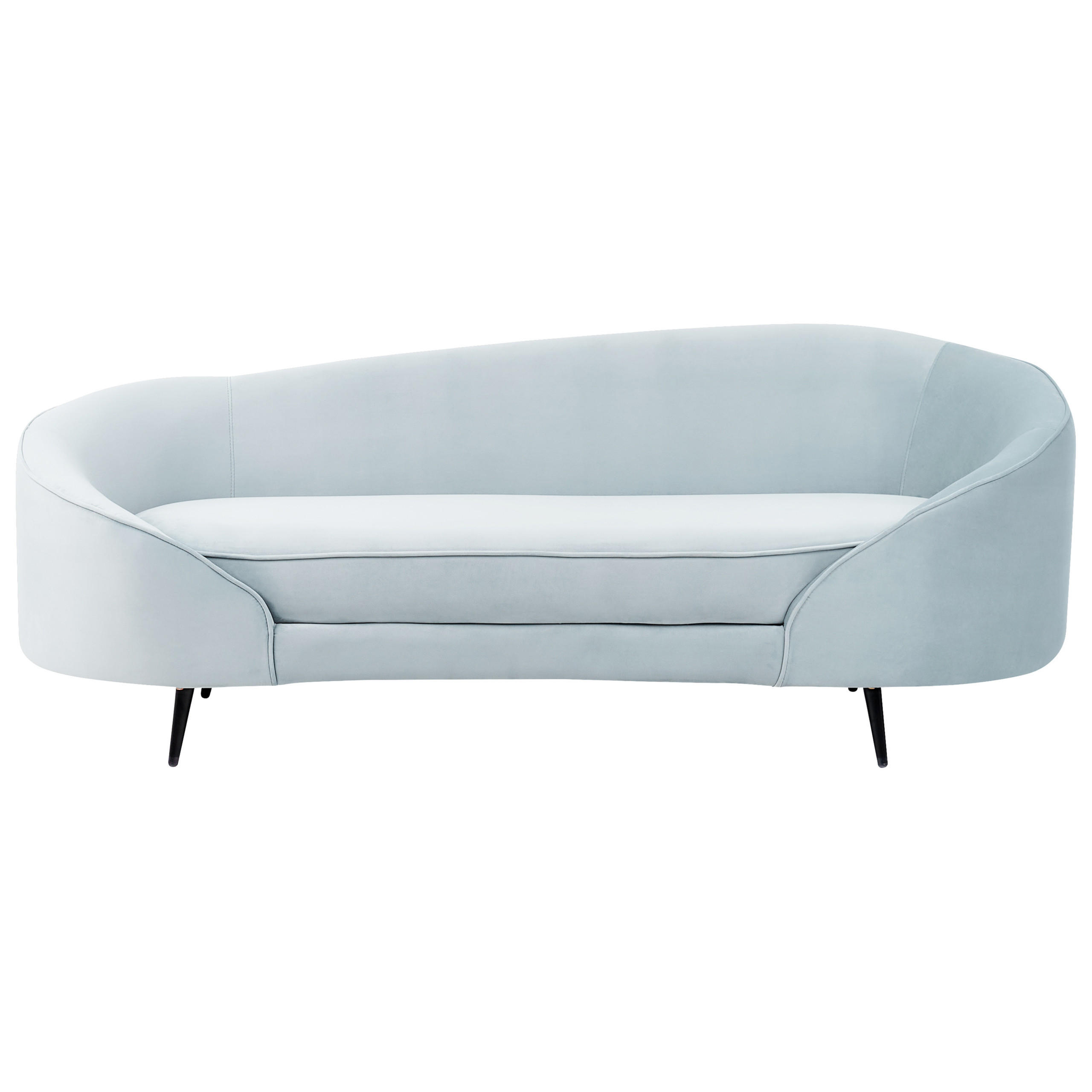 3-SITZER-SOFA Samtstoff Hellblau Savar - Hellblau, Textil (183/75/85cm) - Beliani