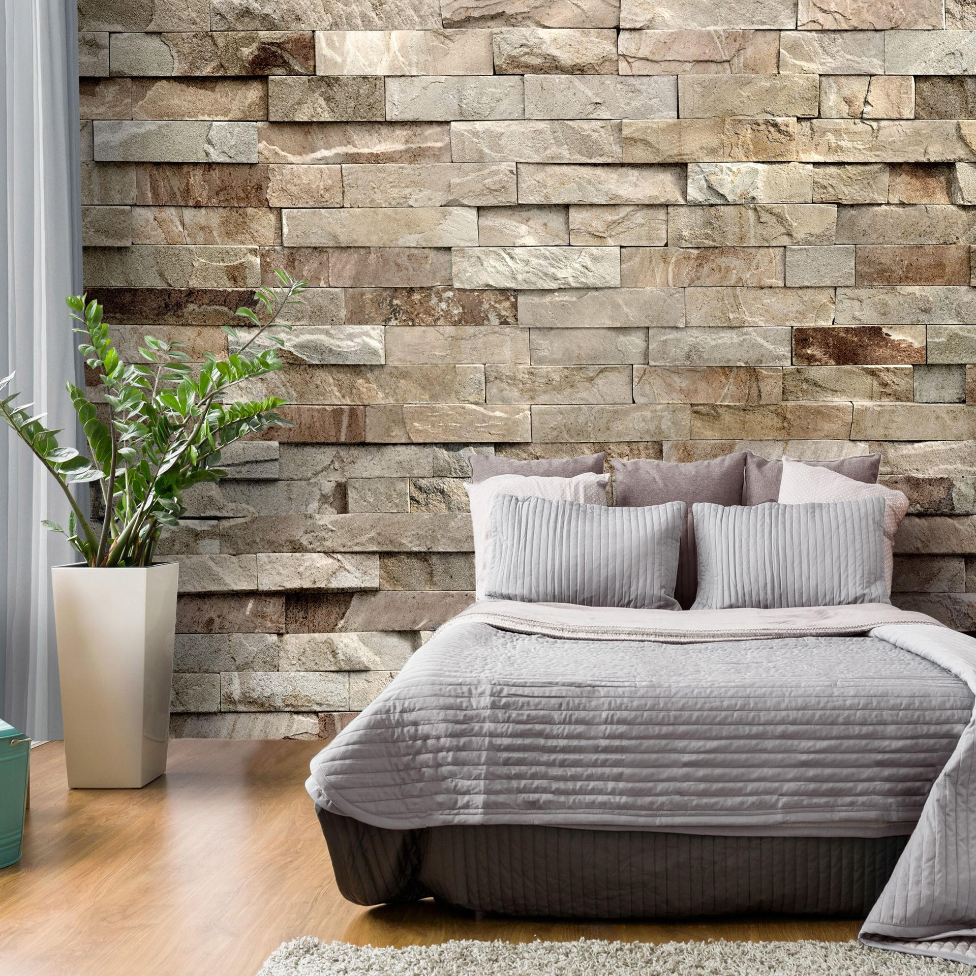 VLIESTAPETE Braun 450/315 cm - Braun/Grau, Textil (450/1cm) - KUNSTLOFT