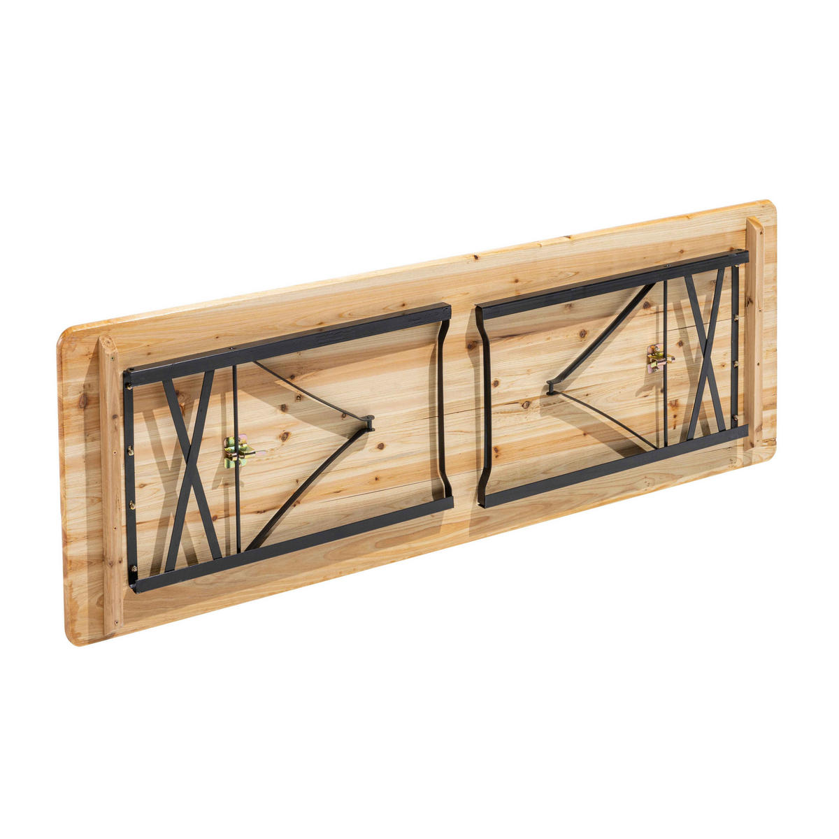 BIERTISCHGARNITUR Set, Holzfarbe - Braun, Holz - Oviala