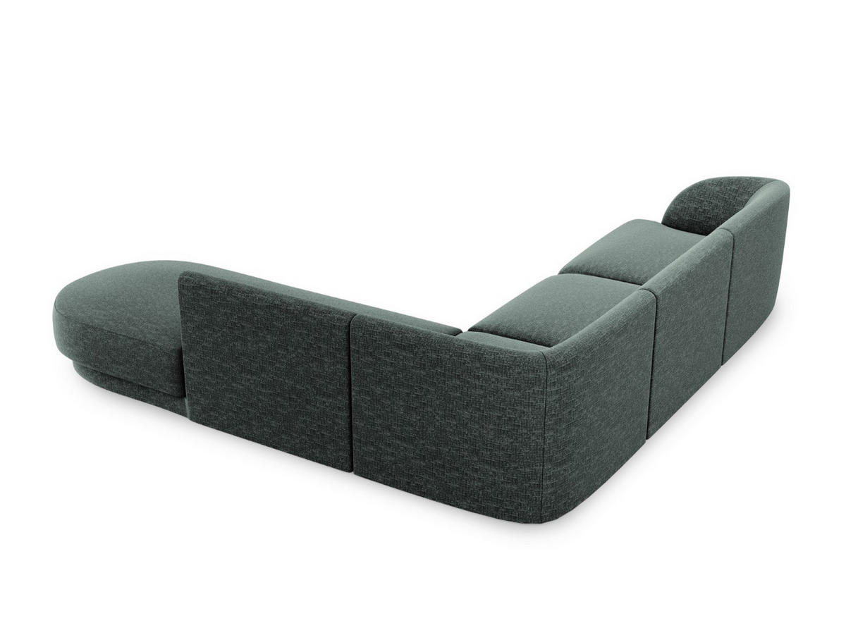 ECKSOFA rechts Miley aus Chenille-Stoff petrol 6 Sitzplätze - Petrol, Textil (248/255cm) - Micadoni