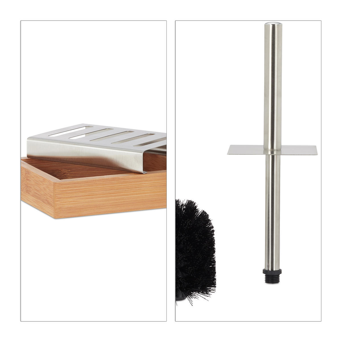 6TLG.BAD-SET - Hellbraun, Holz/Metall (20/26.5/20cm) - Relaxdays