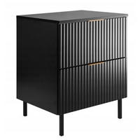 WASCHBECKUNTERSCHRANK FLOW + Platte Schwarz matt 120/57/46 cm - Schwarz, Holzwerkstoff (120/57/46cm) - Rodan