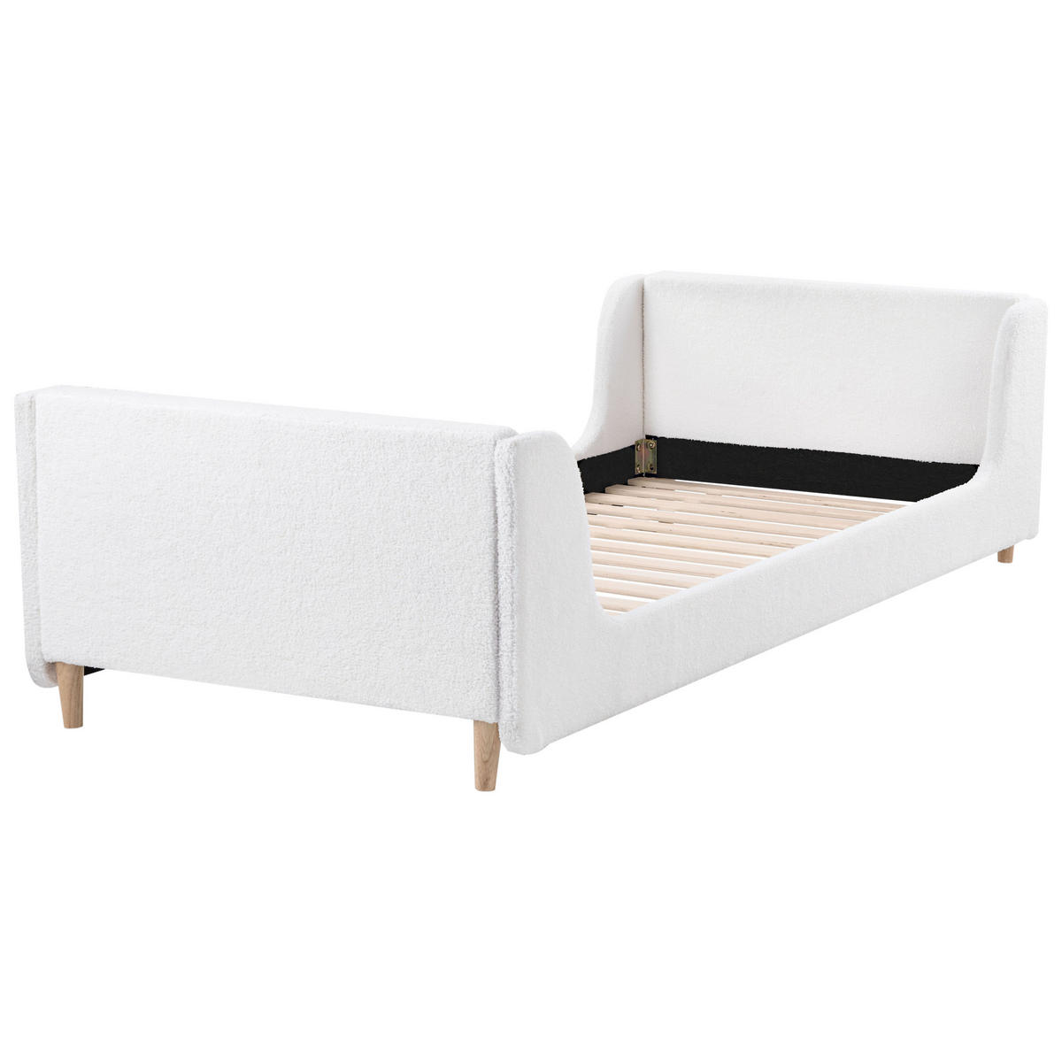 KINDERBETT 90x200 cm Weiß Laye - Creme, Textil (90/200cm) - Beliani