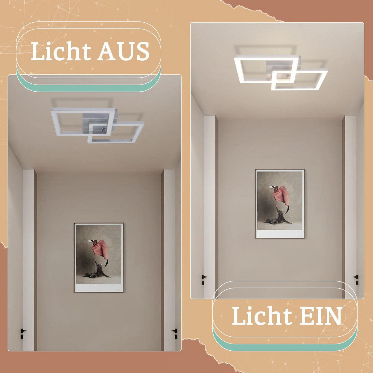 LED-DECKENLEUCHTE Luchetti 6/29.5/47cm - Goldfarben, Metall (29.5/6/47cm) - Nettlife