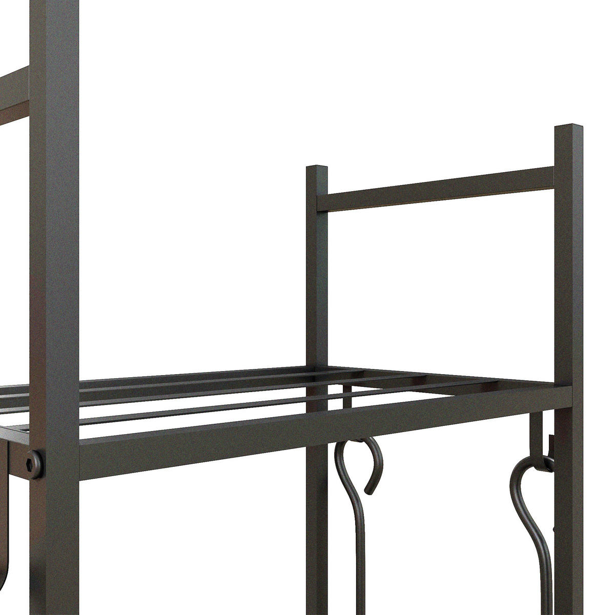 KAMINHOLZREGAL bis 60 kg - Schwarz, Metall (30/118/45cm) - Outsunny
