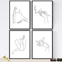 POSTER Set mit 4 Frau A4 Rahmenlos - Klar, Papier (29.7/3cm) - Nacnic