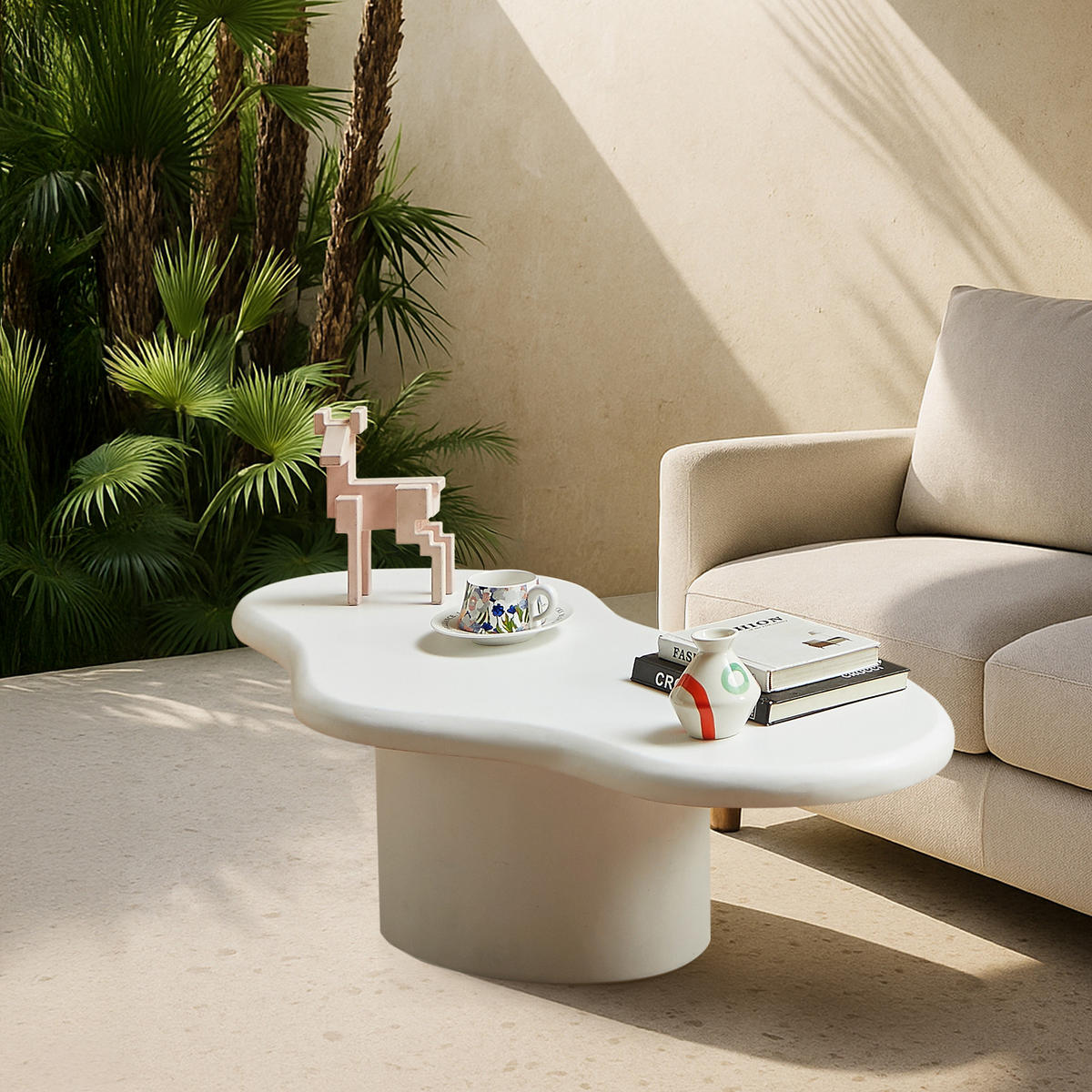 COUCHTISCH Rund Weiß 129 X 59 X 11 cm - Weiß, Metall (59/129/11cm) - Nordlys