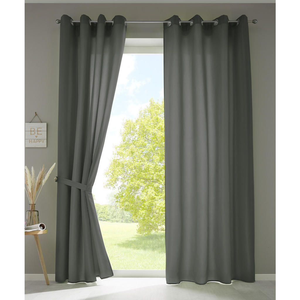 Thumbnail - Gardinenbox Vorhang, Dunkelgrau, Textil, 140x245x245 cm, Oeko-Tex® Standard 100, Wohntextilien, Gardinen & Vorhänge, Fer...