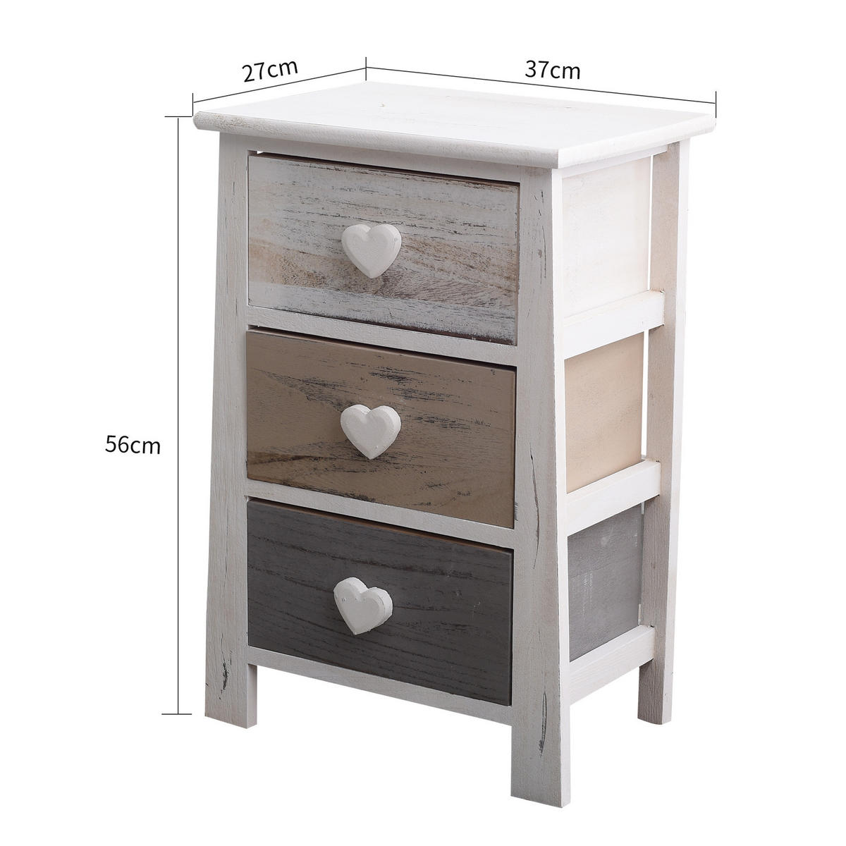 NACHTTISCH Weiß 27/37/56 cm - Weiß, Holz (27/56/37cm) - Mobili Rebecca