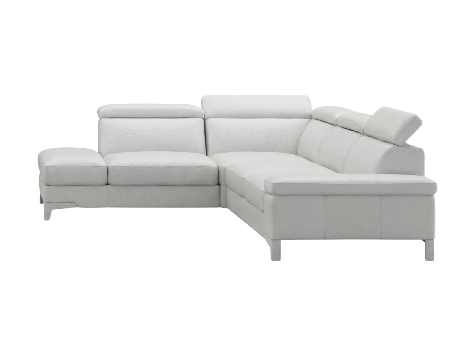 ECKSOFA Talisman Echtleder Weiß - Weiß, Leder/Metall (224/271cm)