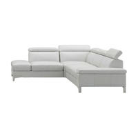 ECKSOFA Talisman Echtleder Weiß - Weiß, Leder/Metall (224/271cm)