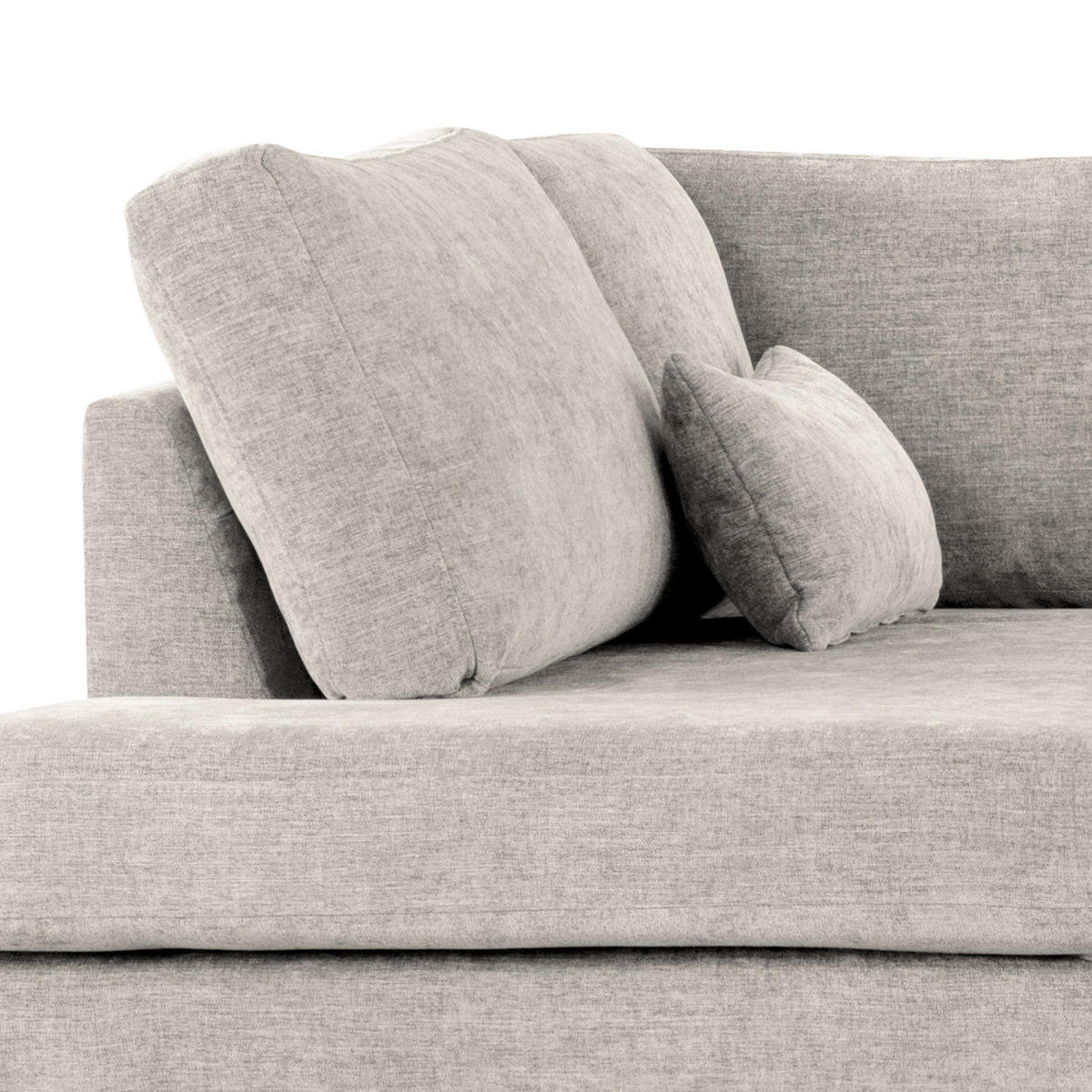 ECKSOFA mit Ottomane - Buchefarben/Grau, Buchenholz/Textil (287/219cm) - home24