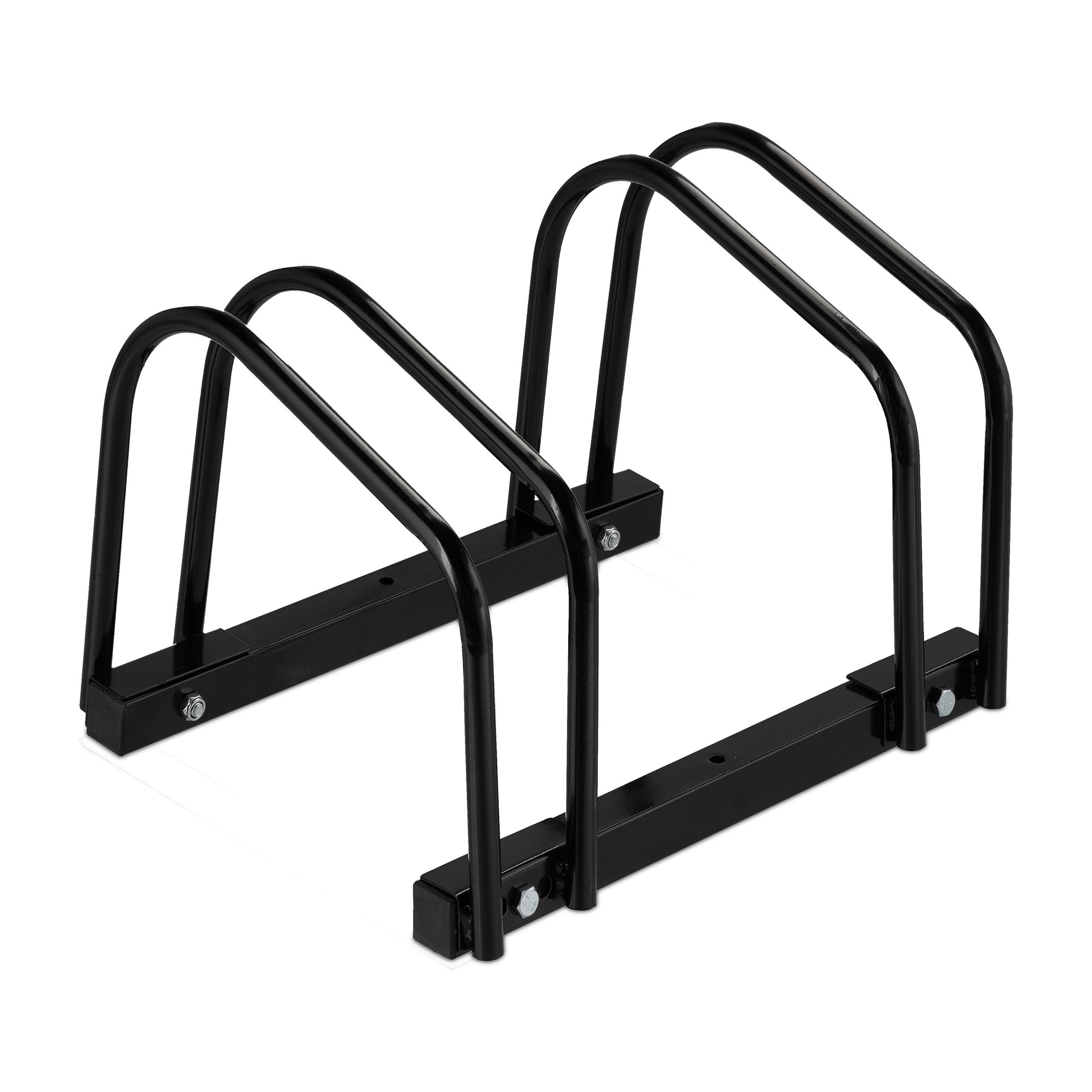 FAHRRADSTÄNDER Schwarz für 2 Fahrräder pulverbeschichteter Stahl 27x40,5x33 cm - Schwarz, Metall (40.5/27/33cm) - Relaxdays