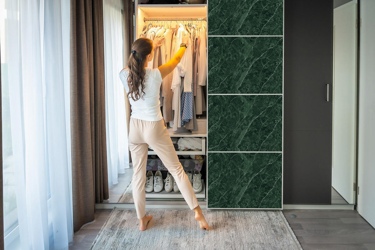 MÖBLAUFKLEBER 100x50 cm grün - Salbeigrün, Kunststoff (100/50/0.1cm) - Wallfluent