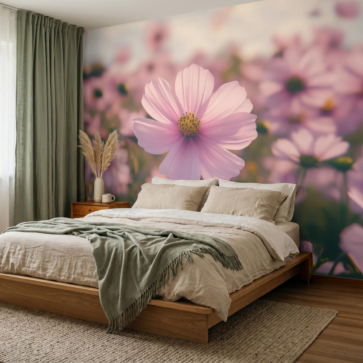 TAPETE - Blumen - Lila - Unscharf - 260x200 cm - Rosa, Papier (260/200cm) - OnlyWow