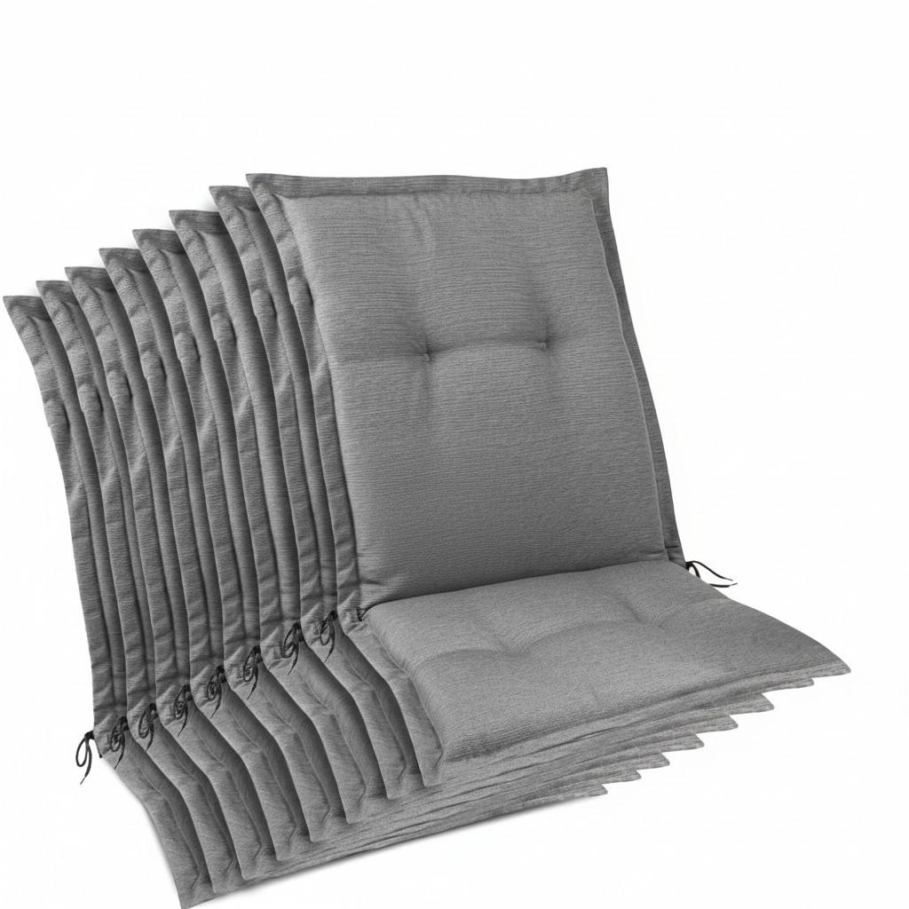 NIEDERLEHNERAUFLAGE Highlux HL 105x50x7cm Hellgrau (8tlg) - Hellgrau, Textil (50/7/105cm) - Beautissu 