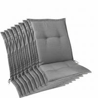 NIEDERLEHNERAUFLAGE Highlux HL 105x50x7cm Hellgrau (8tlg) - Hellgrau, Textil (50/7/105cm) - Beautissu 