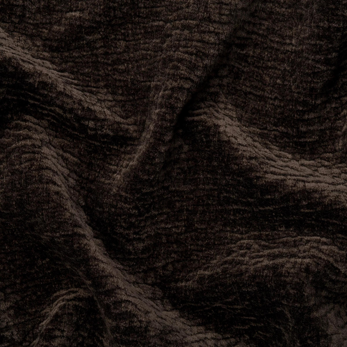 ECKSOFA Puffy mit Schlaffunktion und Bettkasten - besonders weich und puffig aus Braun Stoff mit Chenillestruktur - Ottomane links - Schwarz/Braun, Holz/Kunststoff (138/266cm) - S-Style Möbel