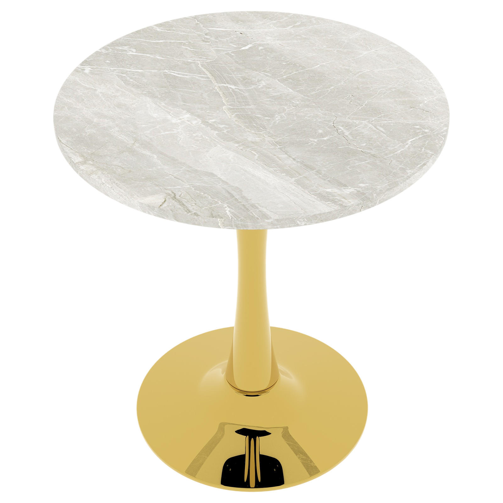BARTISCH Ø70/75 cm mit Marmorplatte DE-39973 Gold - Goldfarben, Metall (70/70/72cm) - ComfortXL