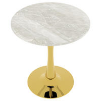 BARTISCH Ø70/75 cm mit Marmorplatte DE-39973 Gold - Goldfarben, Metall (70/70/72cm) - ComfortXL
