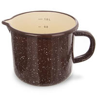 EMAILLIERTER MESSBECHER BRAUN, Emaille, braun, 1,2 l - Braun, Metall (1.2L) - Orion 