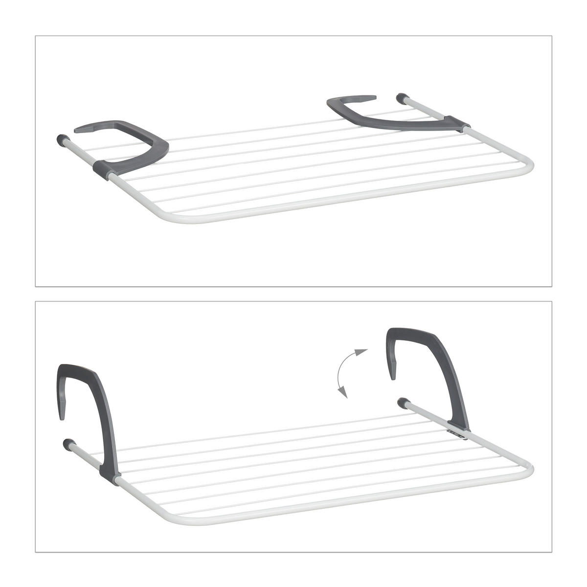 ZÁVESNÝ sušič - biela, kov/plast (63/15/67cm) - Relaxdays