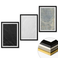WANDBILDER 3er-Set - 40x60 cm Schwarzer Rahmen - Die Farben eleganter Steinstrukturen - Schwarz, Kunststoff (40/60cm) - ArtPrintCave