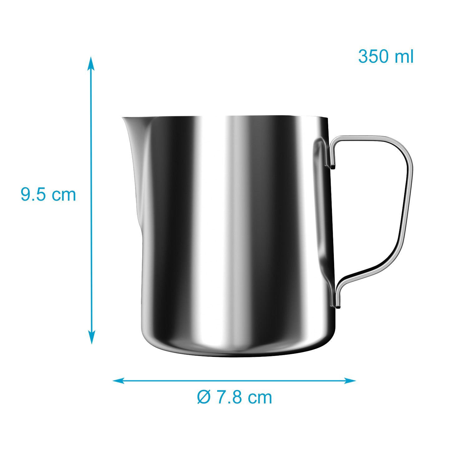 MILCHKÄNNCHEN 350ml - Silberfarben, Metall (0.35L) - Intirilife