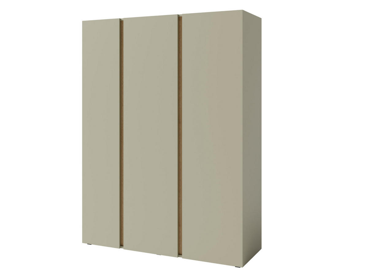 DREHTÜRENSCHRANK MURO 145/195/50cm 3-türig mit Spiegel Grün - Grün, Holzwerkstoff (145/195/50cm) - MASSENO