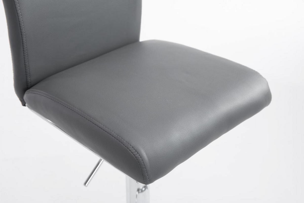 BARHOCKER Lederlook grau - Chromfarben/Grau, Textil/Metall (38.5/95/47cm) - CLP