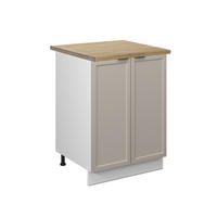 KÜCHENUNTERSCHRANK Fame-Line GrauBeige 60 cm, AP Eiche - Weiß/Grau, Holzwerkstoff (60/82/60cm) - Vicco