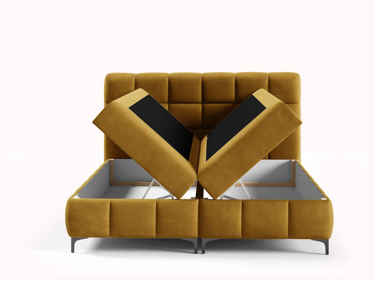 BOXBETT Sophie In Salvador - Honig, Holzwerkstoff/Textil (160/200cm) - Fun Möbel