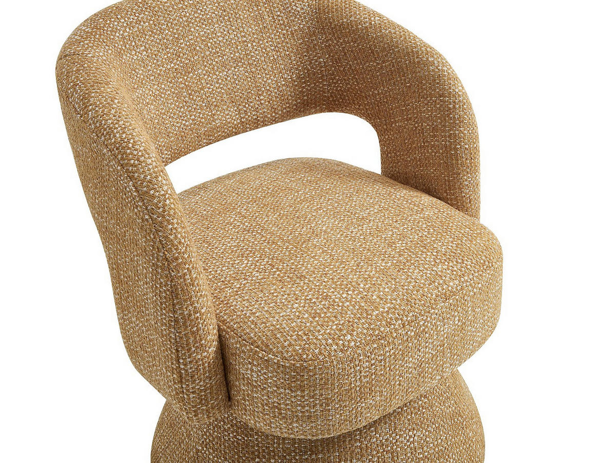 DREHBARER Sessel - Strukturstoff Senfgelb - NAROLIA - Gelb, Textil (64/82/71.5cm) - Vente-Unique