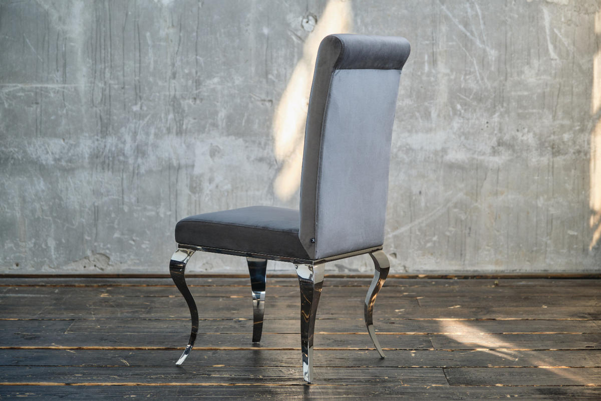 ESSZIMMERSTUHL LEIA Grau Velvet - Grau, Textil (44/101/64cm) - KAWOLA