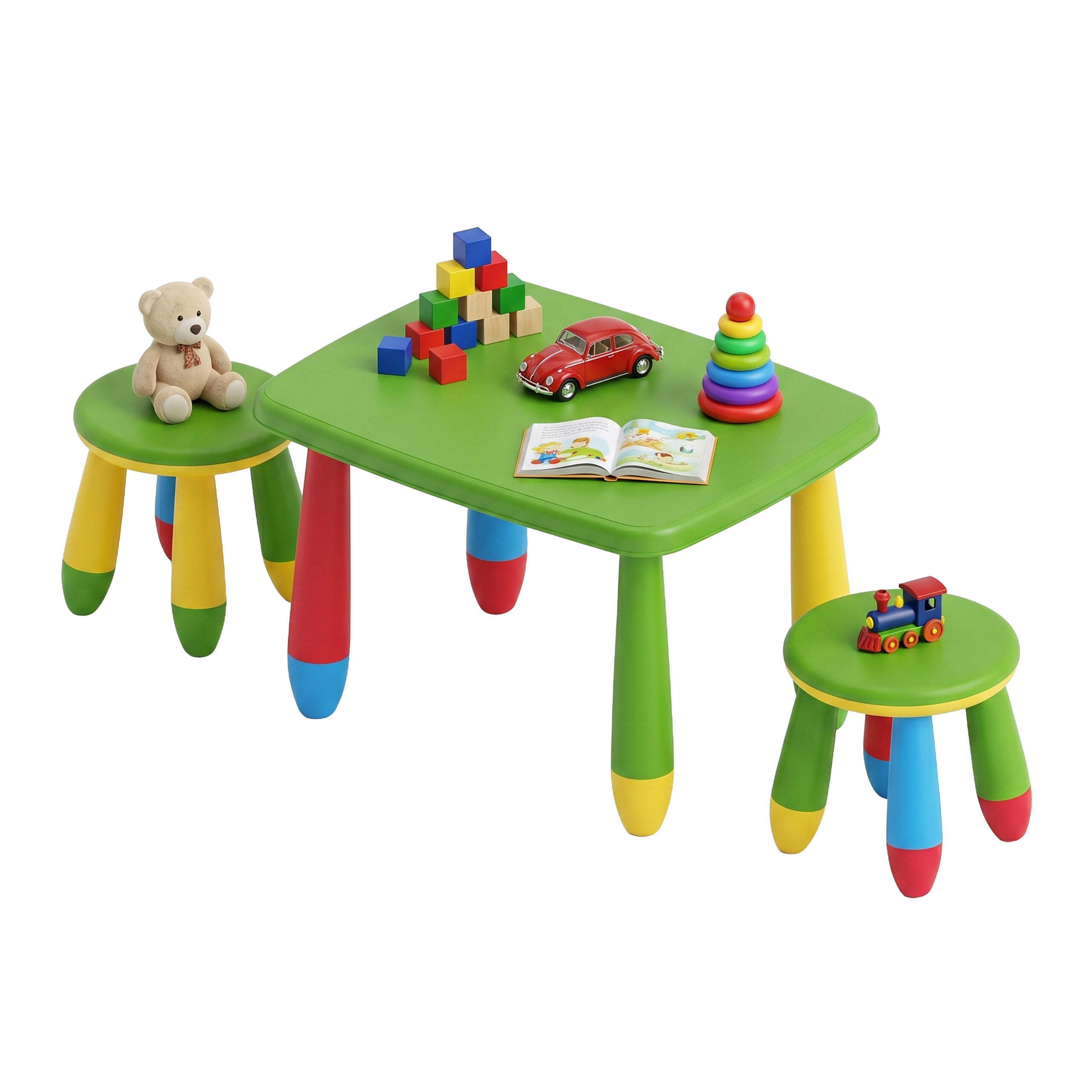 SOUPRAVA Vícebarevná 3-dílná plast - různobarevná, plast (72.5/47/55cm) - Relaxdays