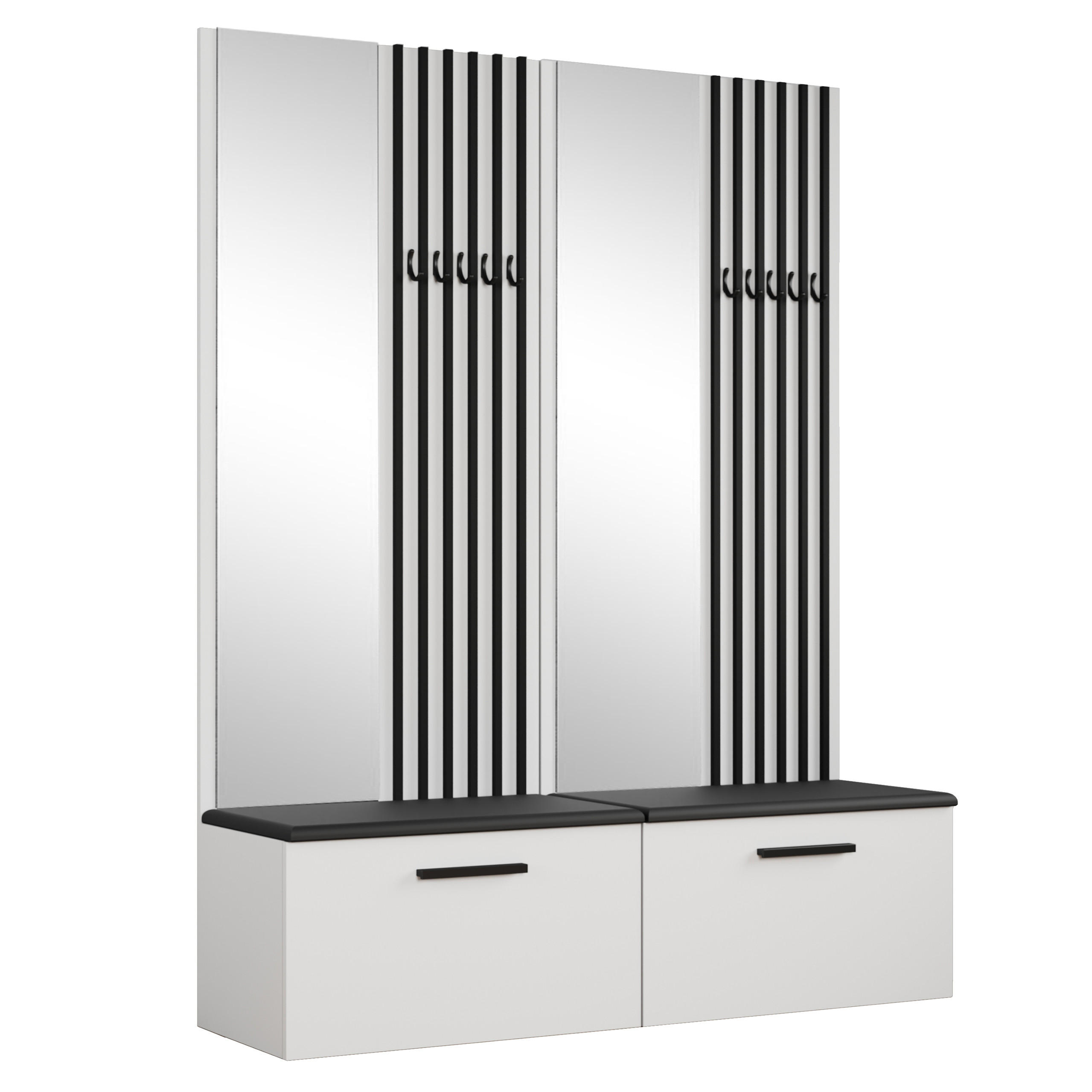 Masseno Garderobenschrank Weiß 161.2x204x40 cm