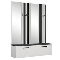 GARDEROBENSCHRANK MODULO 161,2/204/40 cm Modern Garderobe-Set Weiß - Schwarz/Weiß, Holzwerkstoff (161.2/204/40cm) - MASSENO