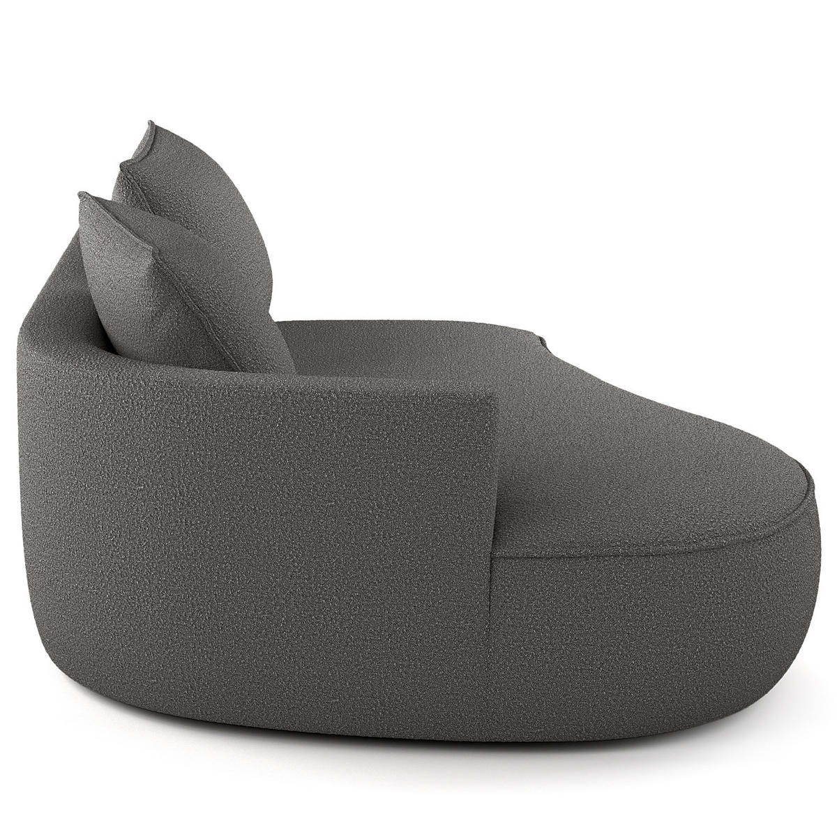 OTTOMANE - modular - Schwarz/Grau, Kunststoff/Textil (196/82/146cm) - home24