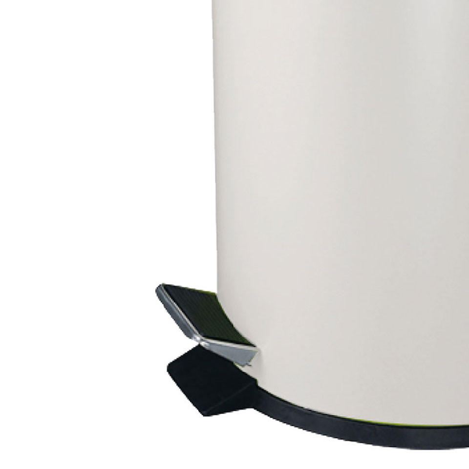 MÜLLEIMER Runder TretMit Herausnehmbaren Kunststoff Inneneimer 5 Liter 28,4 x 24,5 x 20 cm Weiß - Weiß, Metall (20/28.4/24.5cm) - PROREGAL