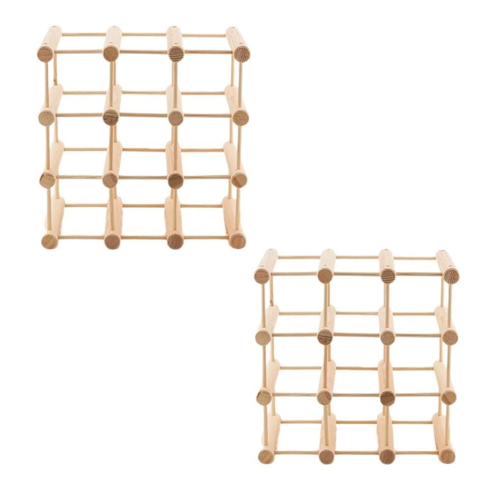 WEINREGAL Vinotega Mod 36x36x24 cm 2x 9 Flaschen Massives Eichenholz Natur - Naturfarben, Holz (72/36/24cm) - PROREGAL