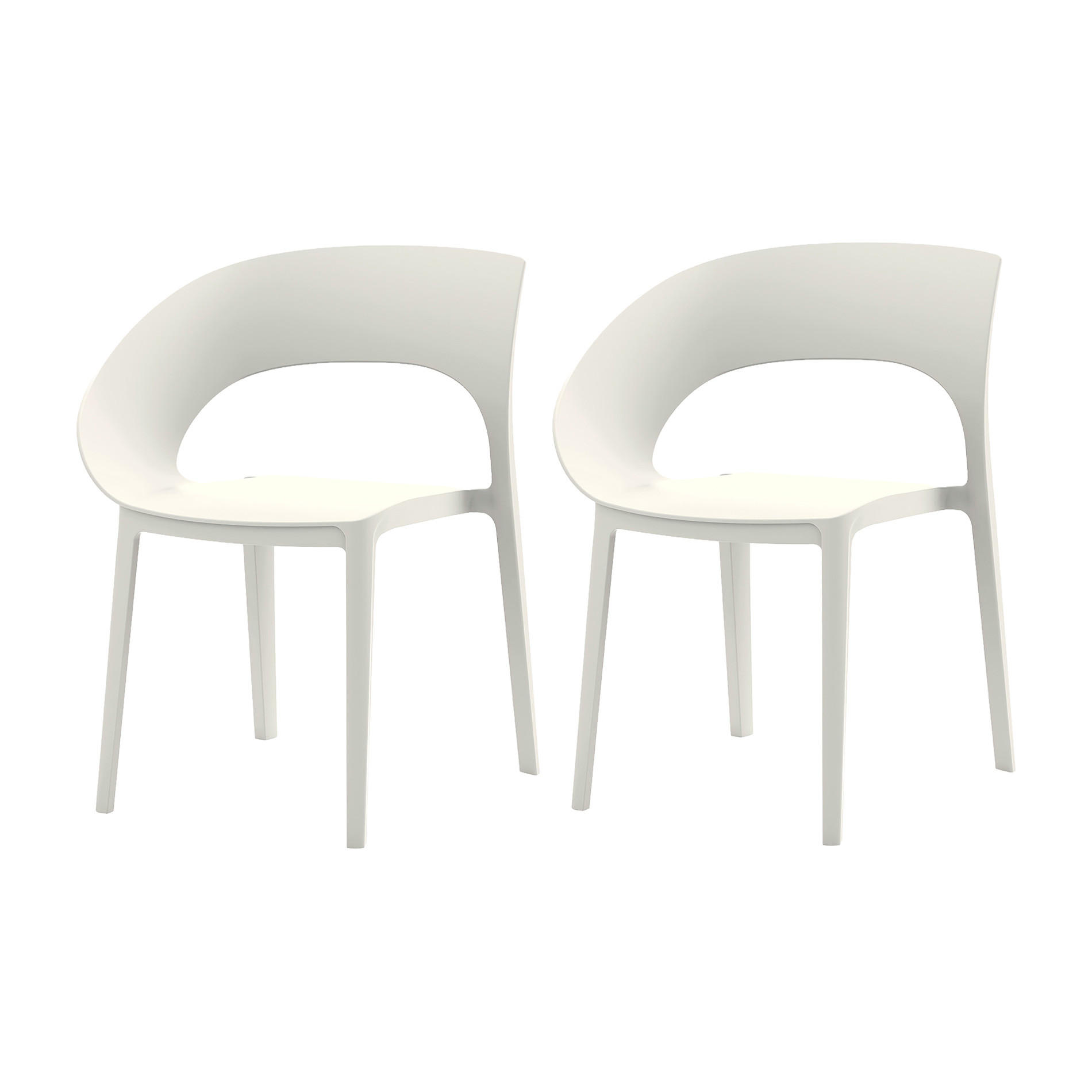 GARTENSTUHL Weiß creme 54/60/82,5 cm 2er-Set - Weiß, Kunststoff (54/82.5/60cm) - Mobili Rebecca