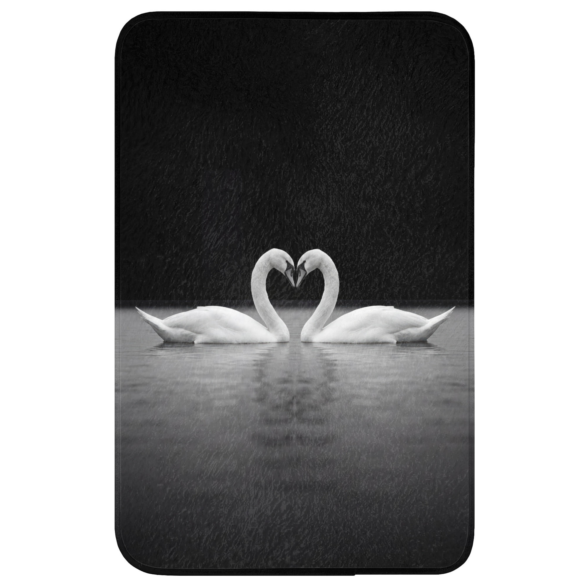 OnlyWow WC PŘEDLOŽKA Labutě - srdce - černá - bílá 50x80 cm