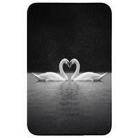 WC PŘEDLOŽKA Labutě - srdce - černá - bílá 50x80 cm - černá, textil/plast (50/1cm) - OnlyWow