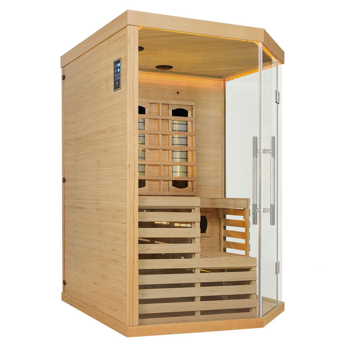 INFRAROTKABINE Kiruna150 mit Dual Technologie & Hemlockholz - Naturfarben, Holz (150/200/150cm) - Artsauna